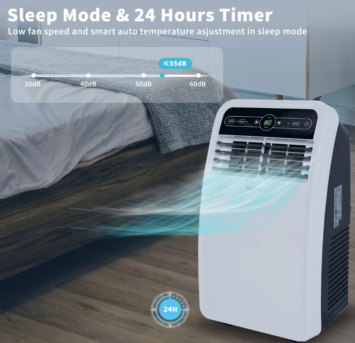 Portable Air Conditioner with 12,000 BTU Cooling, Dehumidifier & Fan Modes – Remote Control & LED Display
