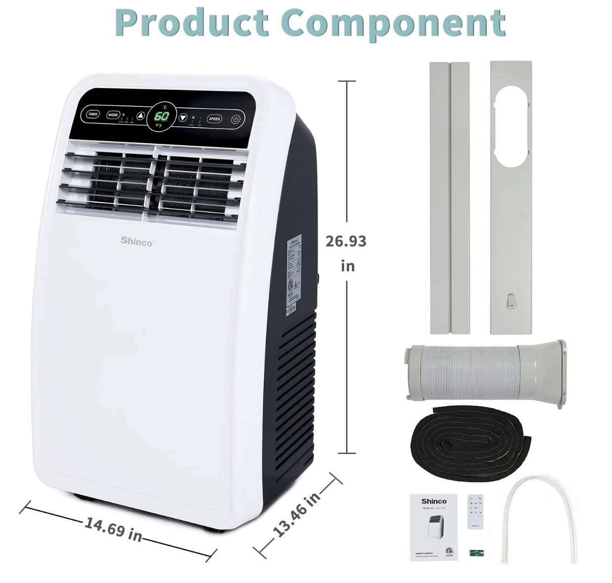 Portable Air Conditioner with 12,000 BTU Cooling, Dehumidifier & Fan Modes – Remote Control & LED Display